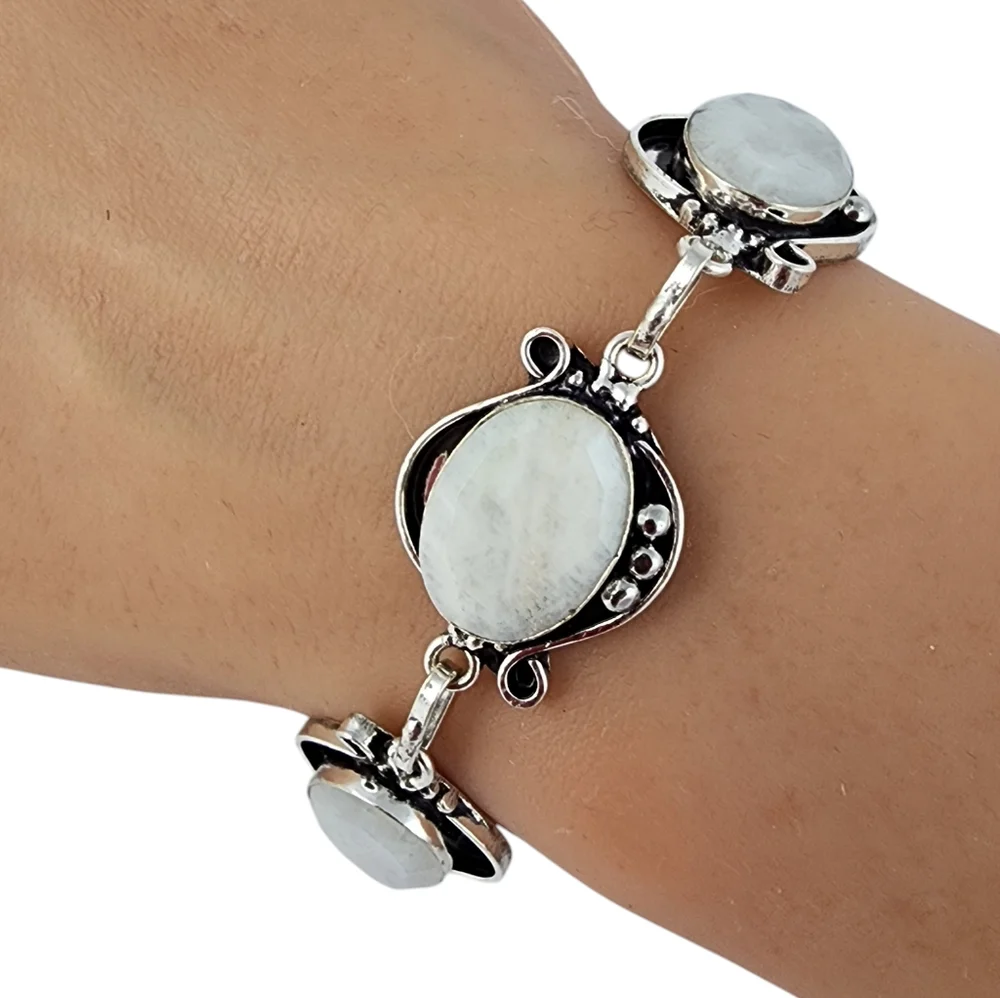 Artisan Silver Moonstone Link Bracelet